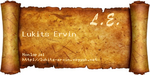 Lukits Ervin névjegykártya
